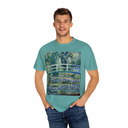 Water Lilies and Japanese Bridge by Claude Monet Unisex Garment-Dyed T-shirt