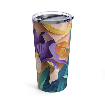 The Elegant Iris Flower Tumbler 20oz