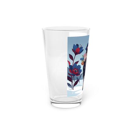 🎁🌺 The Christmas Gift Garden Stroll Pint Glass – Art Deco Holiday Fantasy
