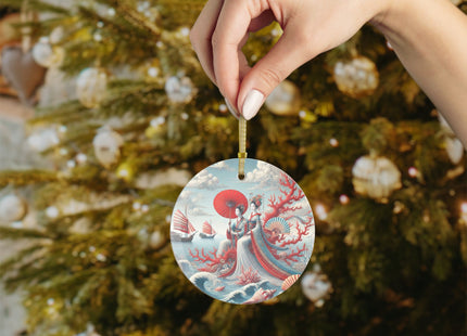 Ladies by the Quiet Sea Glass Ornament