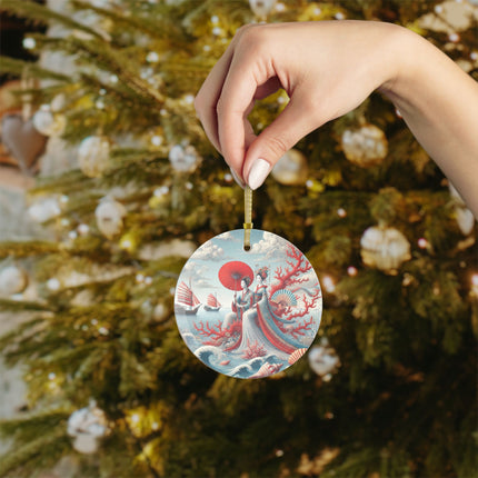Ladies by the Quiet Sea Glass Ornament