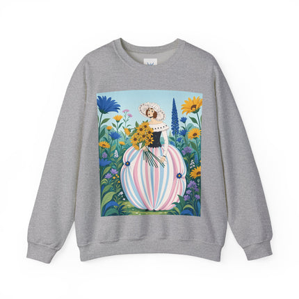 🌻🎀 The Sunflower Garden Bouquet Crewneck Sweatshirt – Art Deco Floral Elegance