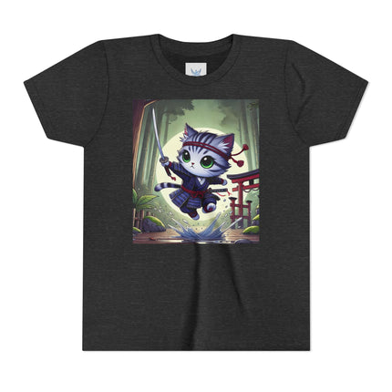 Moonlit Samurai Kitty Youth Short Sleeve Tee