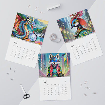 Neon Beasts: A Cyberpunk Odyssey Wall Calendars (2025)