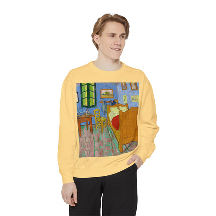 The Bedroom by Vincent van Gogh Unisex Garment-Dyed Sweatshirt