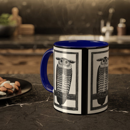 Horned Owl by Samuel Jessurun de Mesquita Colorful Mugs, 11oz