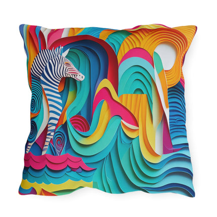 Surfing Zebra Outdoor Pillows