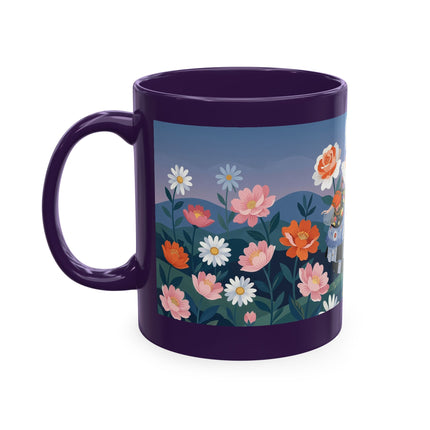 🌸🎭 The Lady Of The Floral Masquerade Garden Ceramic Mug – Art Deco Fashion Whimsy