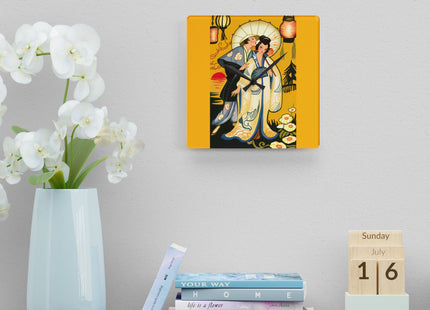 Golden Embrace Acrylic Wall Clock