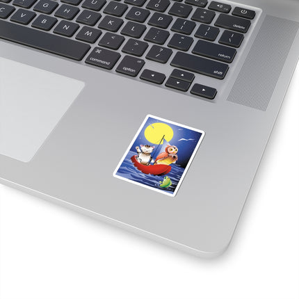 Embarking on a Moonlit Journey  Kiss-Cut Stickers (4 Sizes)