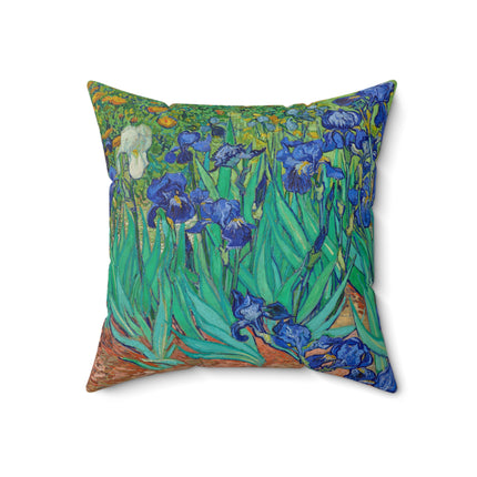 Irises by Vincent Van Gogh Spun Polyester Square Pillow