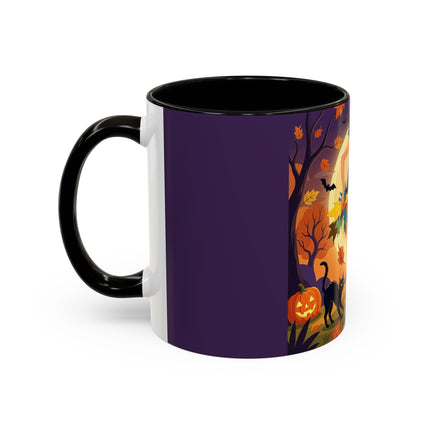 🌕🍂 Autumn Song Beneath The Harvest Moon Colorful Mug – Whimsical Halloween Charm
