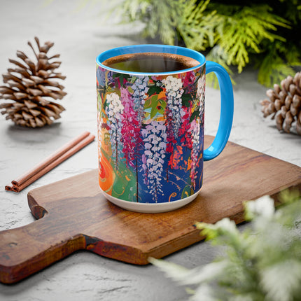 Golden Wisteria Elegance Colorful Mugs (11oz, 15oz)