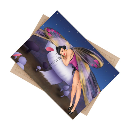 Slumbering Fairy on the Mushroom Ceramic Tile