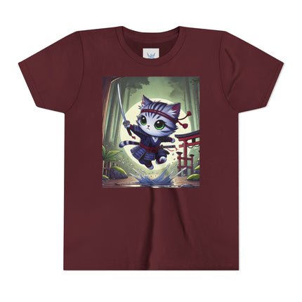 Moonlit Samurai Kitty Youth Short Sleeve Tee