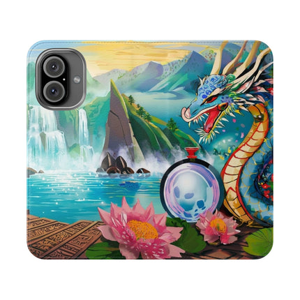 🐉💎 Wisdom's Guardian Flip Case – Dragon's Embrace & Eternal Wisdom