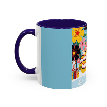 🌼🎄 The Christmas Blossom Belle Colorful Mug – Colorful Art Deco Holiday Fantasy