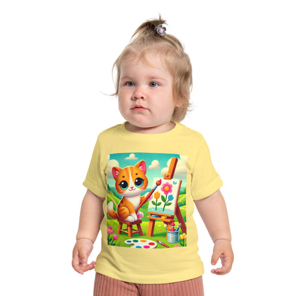 Kitten’s Creative Day Baby T-Shirt – A Little Artist at Play
