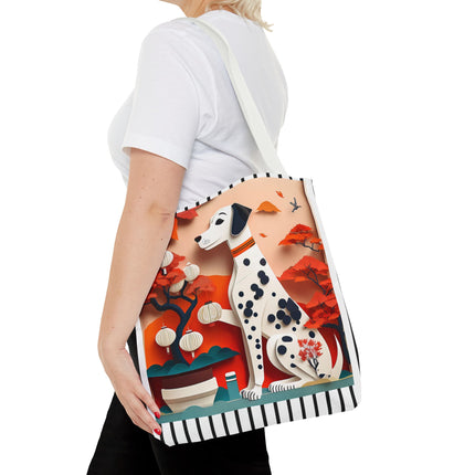 Dalmatian at an Autumn Bonsai Exhibition Tote Bag (AOP)