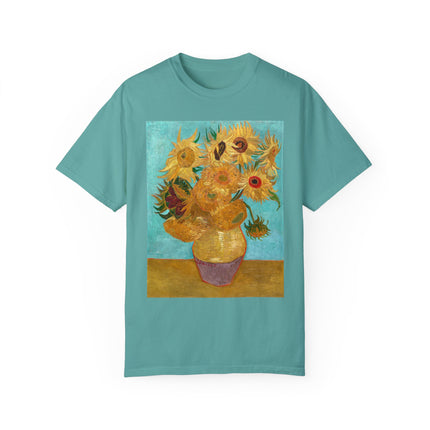 Vase with Twelve Sunflowers by Vincent van Gogh Unisex Garment-Dyed T-shirt