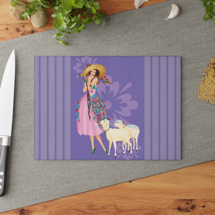 Easter Elegance Glass Cutting Board