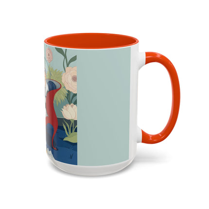 The Lady Of The Scarlet Chaise Colorful Mugs – Art Deco Romantic Elegance