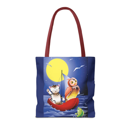 Children's Art Owl and Pussy Cat Tote Bag  (AOP)