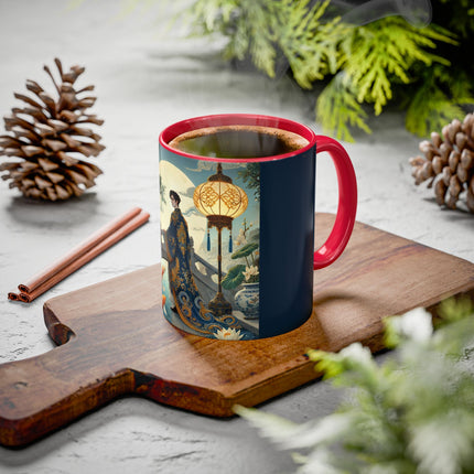 Moonlit Bridge Gentleman Colorful Mug – Imperial Serenity & Moonlit Harmony
