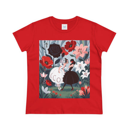🌹🖤 The Midnight Rose Garden Cotton Tee – Art Deco Floral Fashion