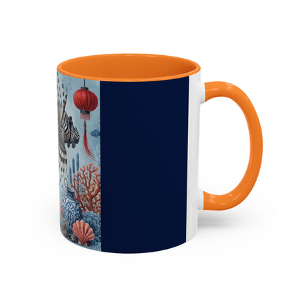 Lionfish & Lantern Colorful Mug – Mystical Ocean & Asian Harmony