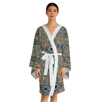 Arabian Ornament by Elizabeth A. Nedwill Long Sleeve Kimono Robe (AOP)