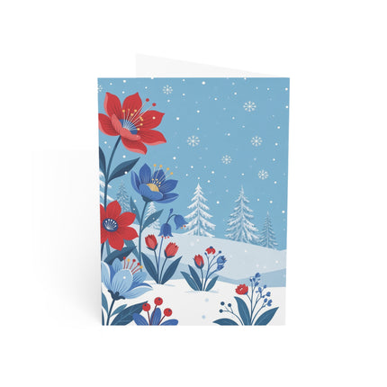 ❄️💙 The Lady Of The Winter Bluebells Greeting Card – Art Deco Holiday Elegance