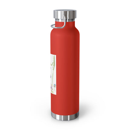 Blooming Splendor: A Floral Transformation Copper Vacuum Insulated Bottle, 22oz