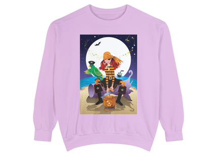 Moonlit Pirate Halloween Unisex Garment-Dyed Sweatshirt