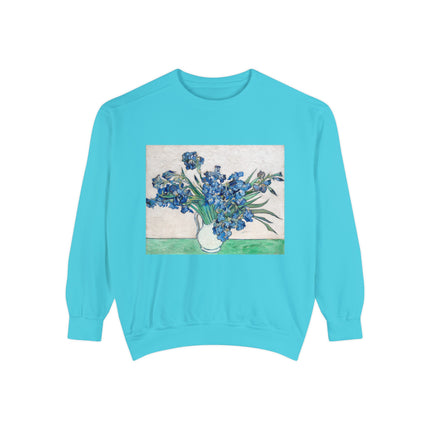 Irises by Vincent Van Gogh Unisex Garment-Dyed Sweatshirt
