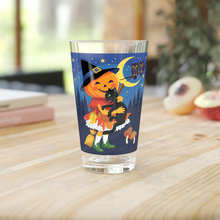 🐈‍⬛🎻 The Black Cat’s Moonlit Melody Glass, 16oz – Whimsical Halloween Music