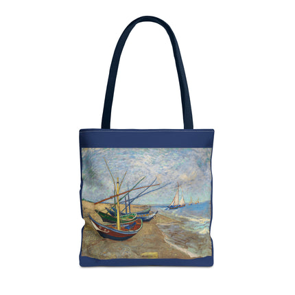 Fishing Boats on the Beach at Saintes-Maries by Vincent Van Gogh Tote Bag (AOP)