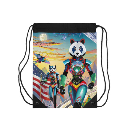 Cyber Punk Robots Drawstring Bag
