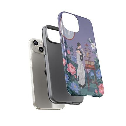 🌸🐦 The Lady Of The Garden Birdcage Phone Case – Art Deco Floral Elegance
