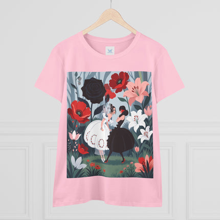 🌹🖤 The Midnight Rose Garden Cotton Tee – Art Deco Floral Fashion