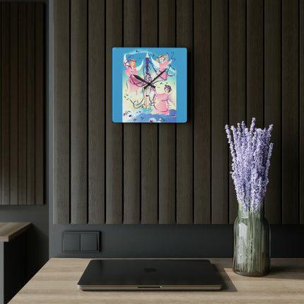 Angelic Revelry Acrylic Wall Clock