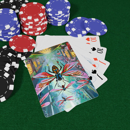 Neon Swarm Playing Cards