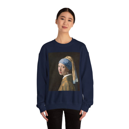 Girl with a Pearl Earring by Johannes Vermeer Heavy Blend™ Crewneck Sweatshirt