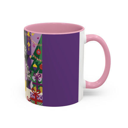🎁✨ The Lavender Christmas Masquerade Colorful Mug – Art Deco Holiday Fantasy