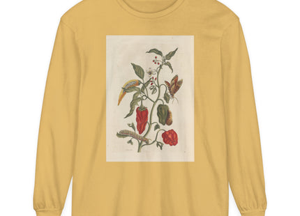Botanical Pl.15 by Maria Sibylla Merian Garment-dyed Long Sleeve T-Shirt