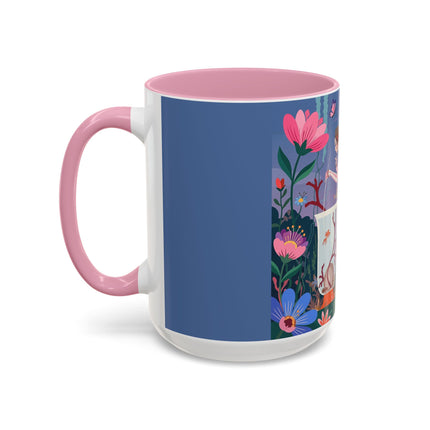 The Lady Of The Enchanted Aquarium Colorful Mugs – Art Deco Aquatic Elegance