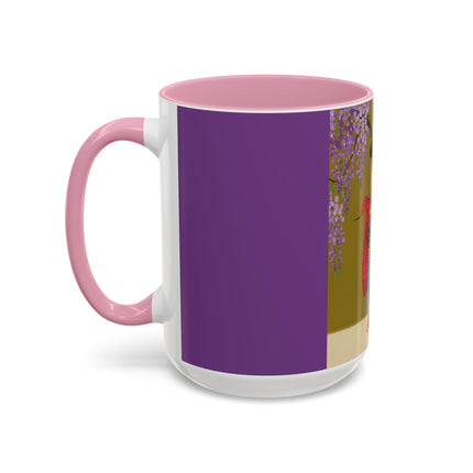 Wisteria Elegance Colorful Mug (11oz, 15oz) – Floral Beauty, Kimono Art & Timeless Grace