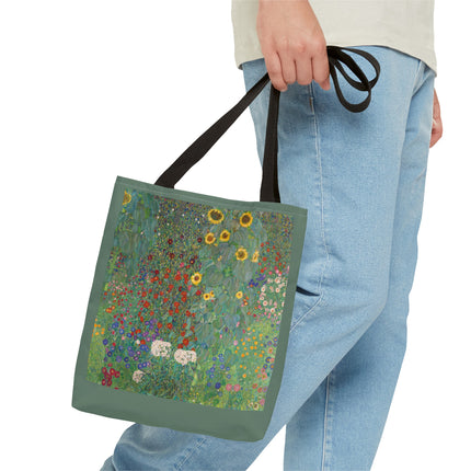 Farm Garden with Sunflowers by Gustav Klimt Tote Bag (AOP)