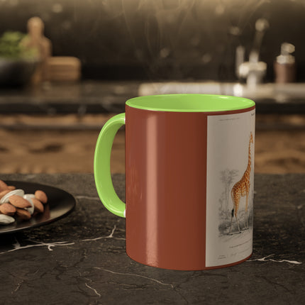 Giraffe by Charles Dessalines D' Orbigny Colorful Mugs, 11oz