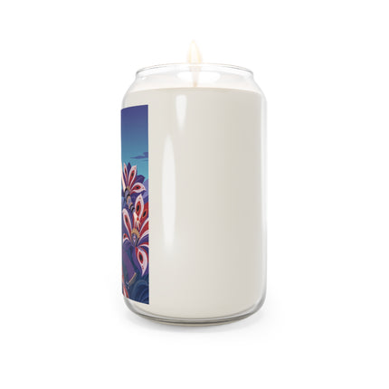 🎭🌺 The Enchanted Peacock Blossom Dancer Scented Soy Candle – Art Deco Floral Fantasy